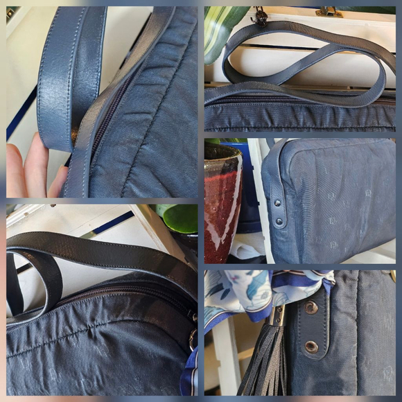 Christian Dior Vintage Navy Shoulder Bag w/Twilly & Insert Added - Picture 6 of 16